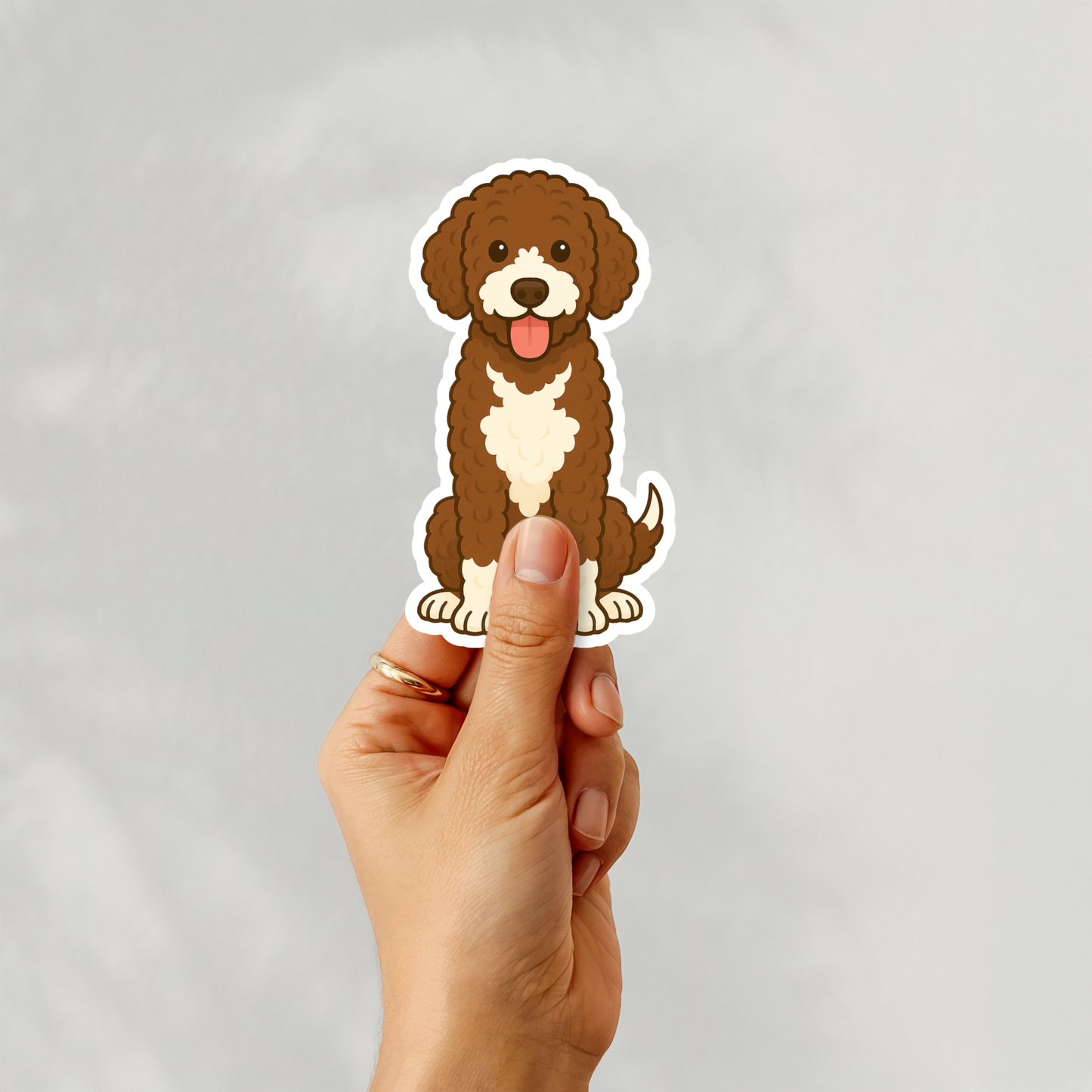 Aimant personnalisé Bernedoodle – Marron et blanc | Personnalisable avec le nom de l'animal