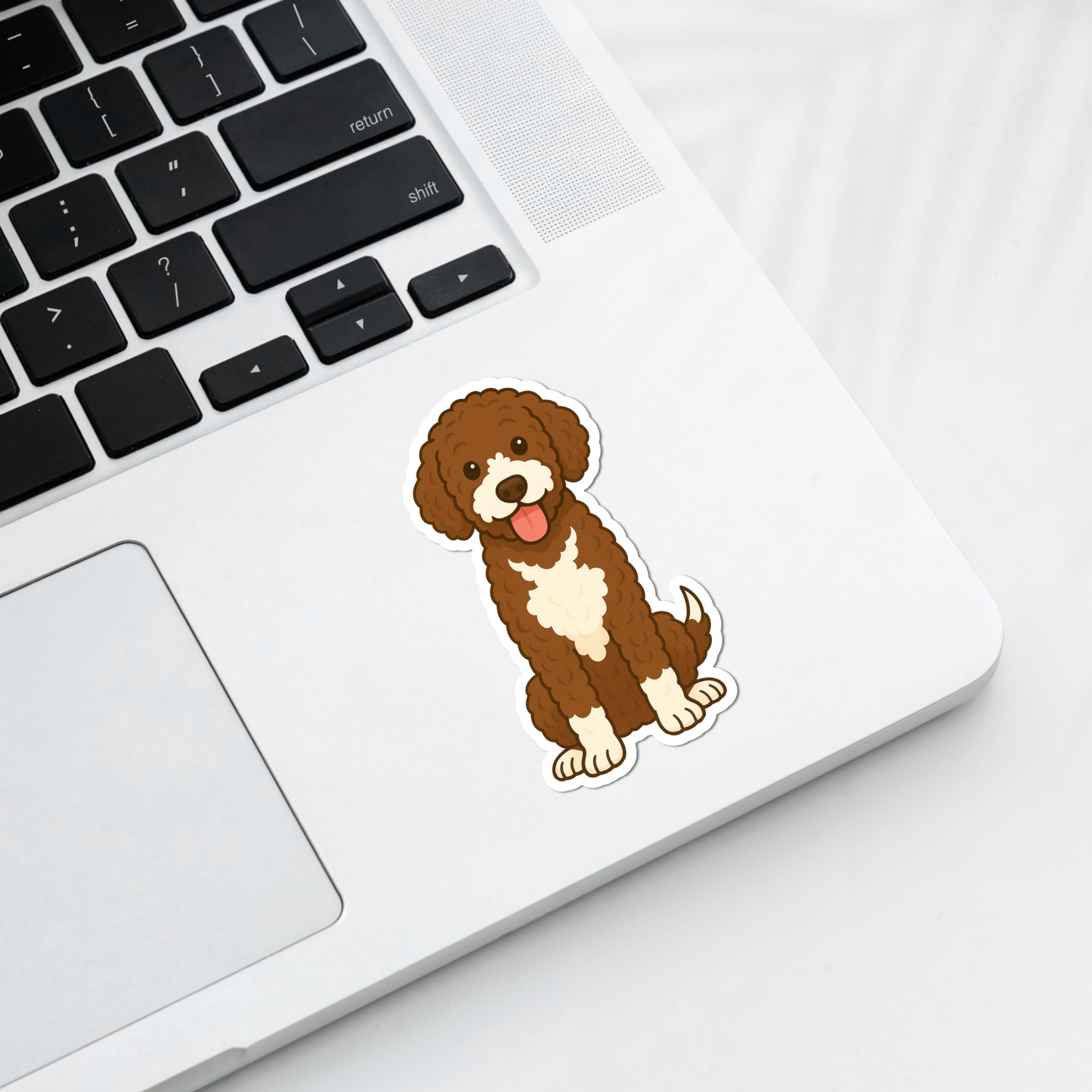 Aimant personnalisé Bernedoodle – Marron et blanc | Personnalisable avec le nom de l'animal