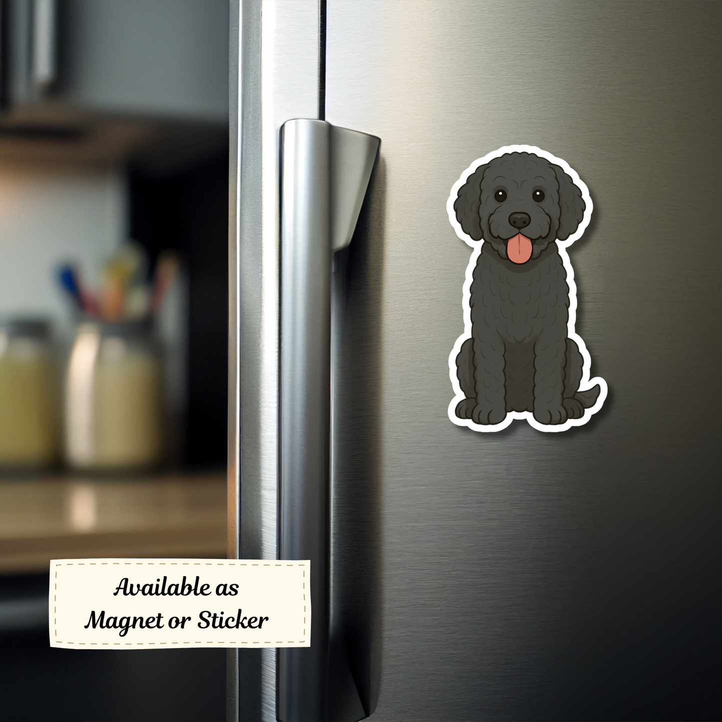 Custom Bernedoodle Dog Sticker - Black | Personalized with Name