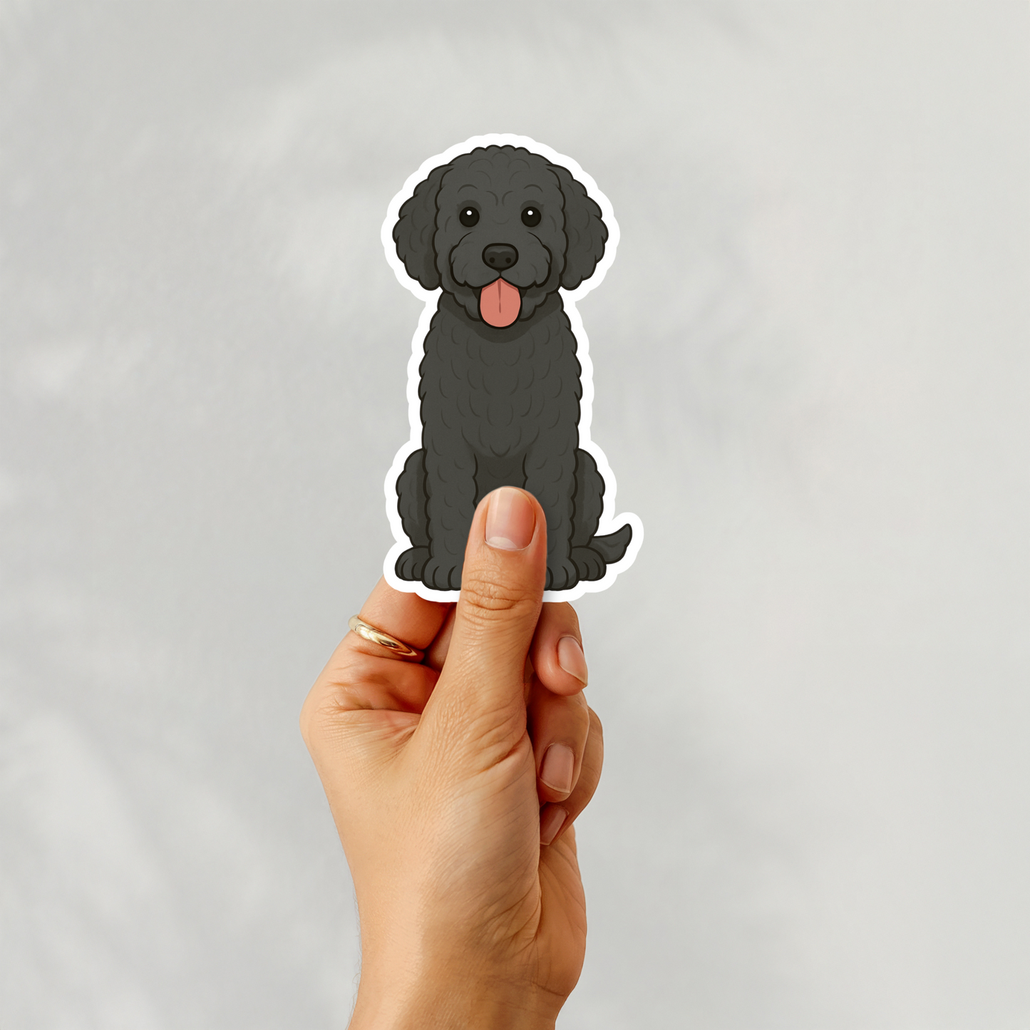 Aimant personnalisé Bernedoodle - Noir | Personnalisable avec le nom de l'animal