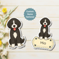Aimant personnalisé Bernedoodle - Noir et blanc | Personnalisable avec le nom de l'animal