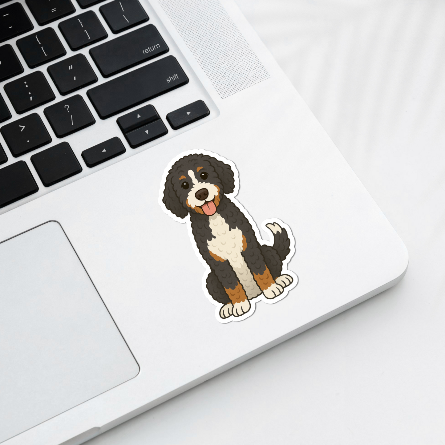 Aimant personnalisé Bernedoodle – Tricolore | Personnalisé avec le nom de l'animal