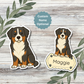 Custom Bernese Mountain Dog Sticker - Tri-colored  | Personalized with Name