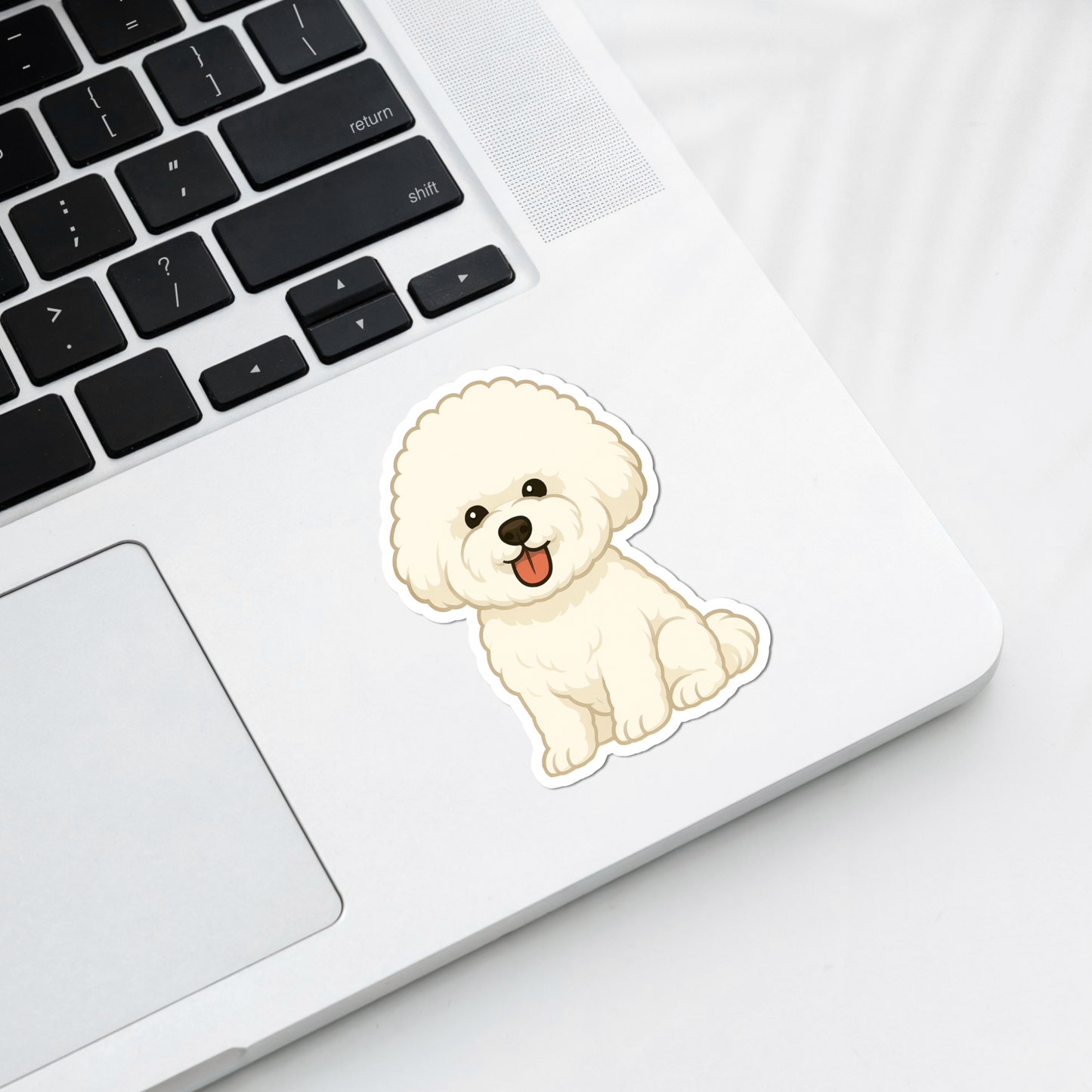 Custom Bichon Frise Dog Sticker - Long Haired White | Personalized with Name