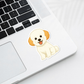 Custom Bichon Frise Dog Sticker - White with Apricot Ears | Personalized with Name