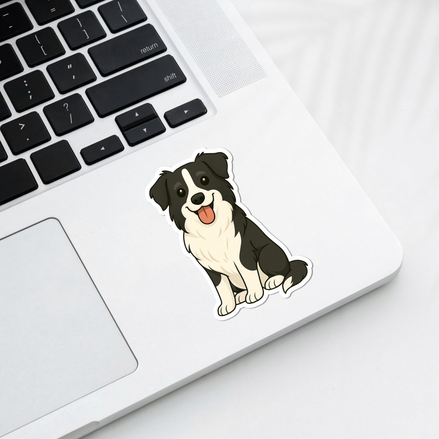 Aimant personnalisé pour chien Border Collie - Noir et blanc | Personnalisable avec le nom de l'animal