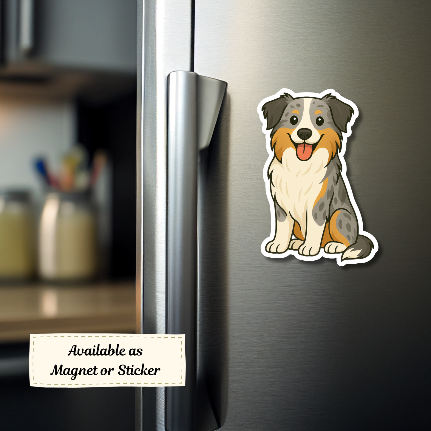 Custom Border Collie Dog Sticker - Blue Merle | Personalized with Name