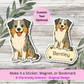 Personalized Border Collie Dog Sticker - Blue Merle