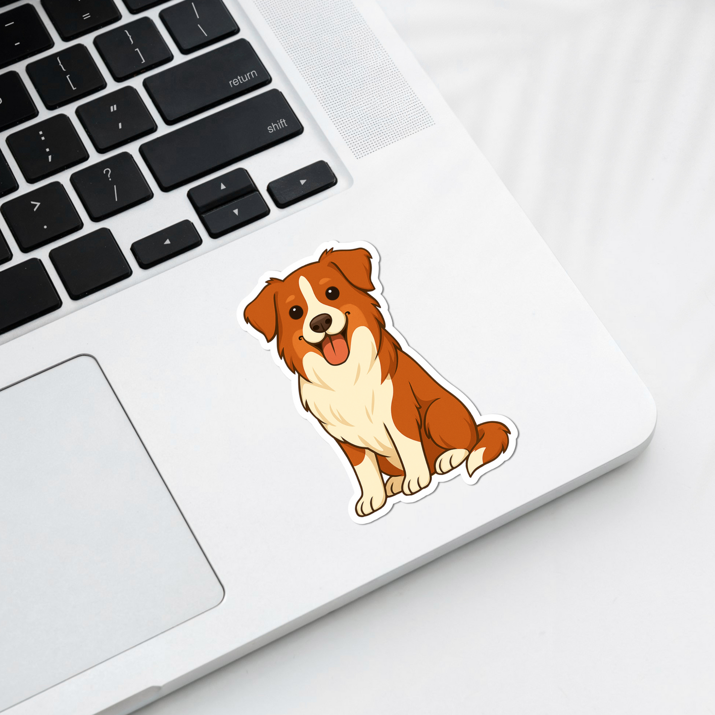 Aimant personnalisé pour chien Border Collie – Rouge et blanc | Personnalisable avec le nom de l'animal