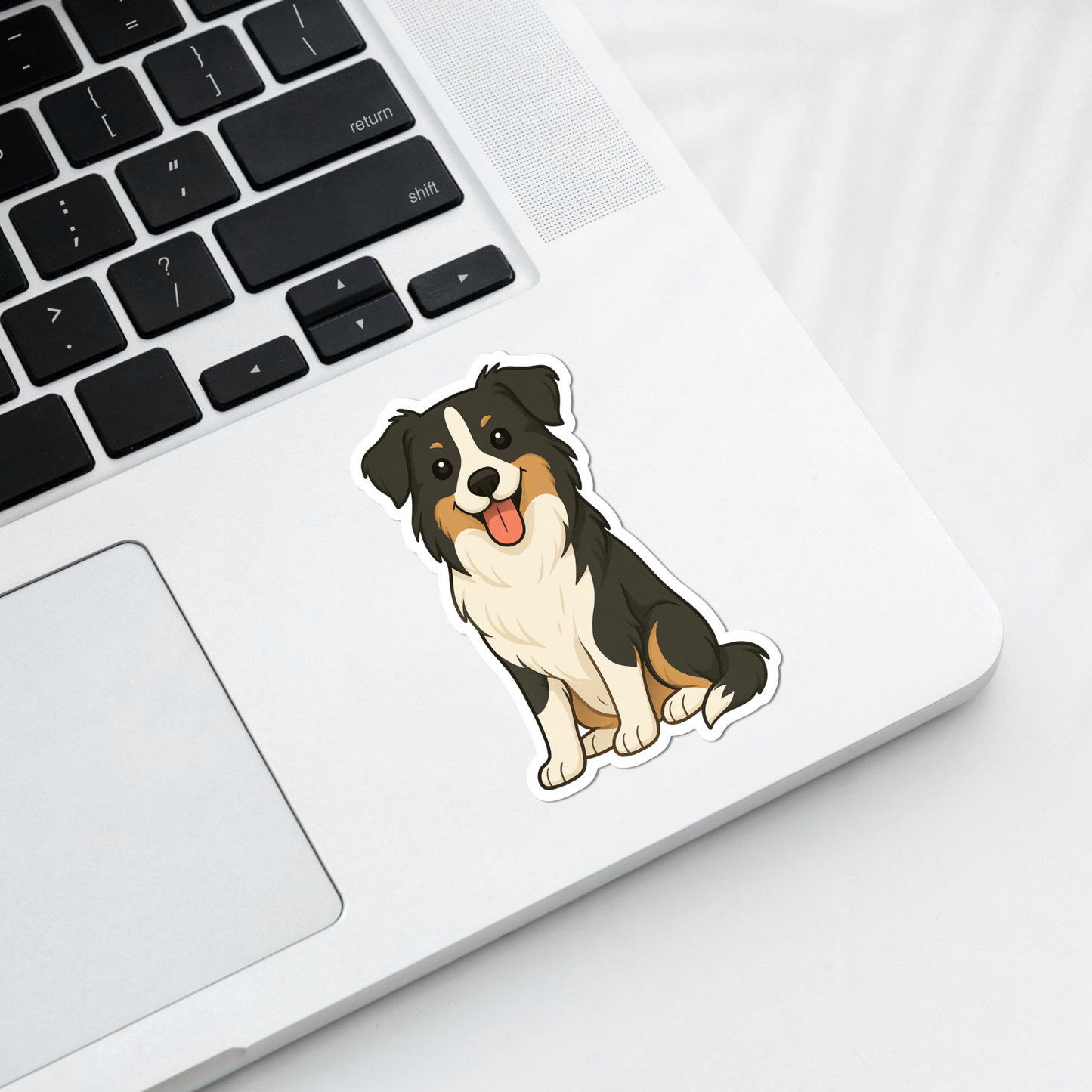 Aimant personnalisé pour chien Border Collie – Tricolore | Personnalisable avec le nom de l'animal