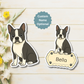 Aimant personnalisé Boston Terrier - Noir et blanc | Personnalisable avec le nom de l'animal