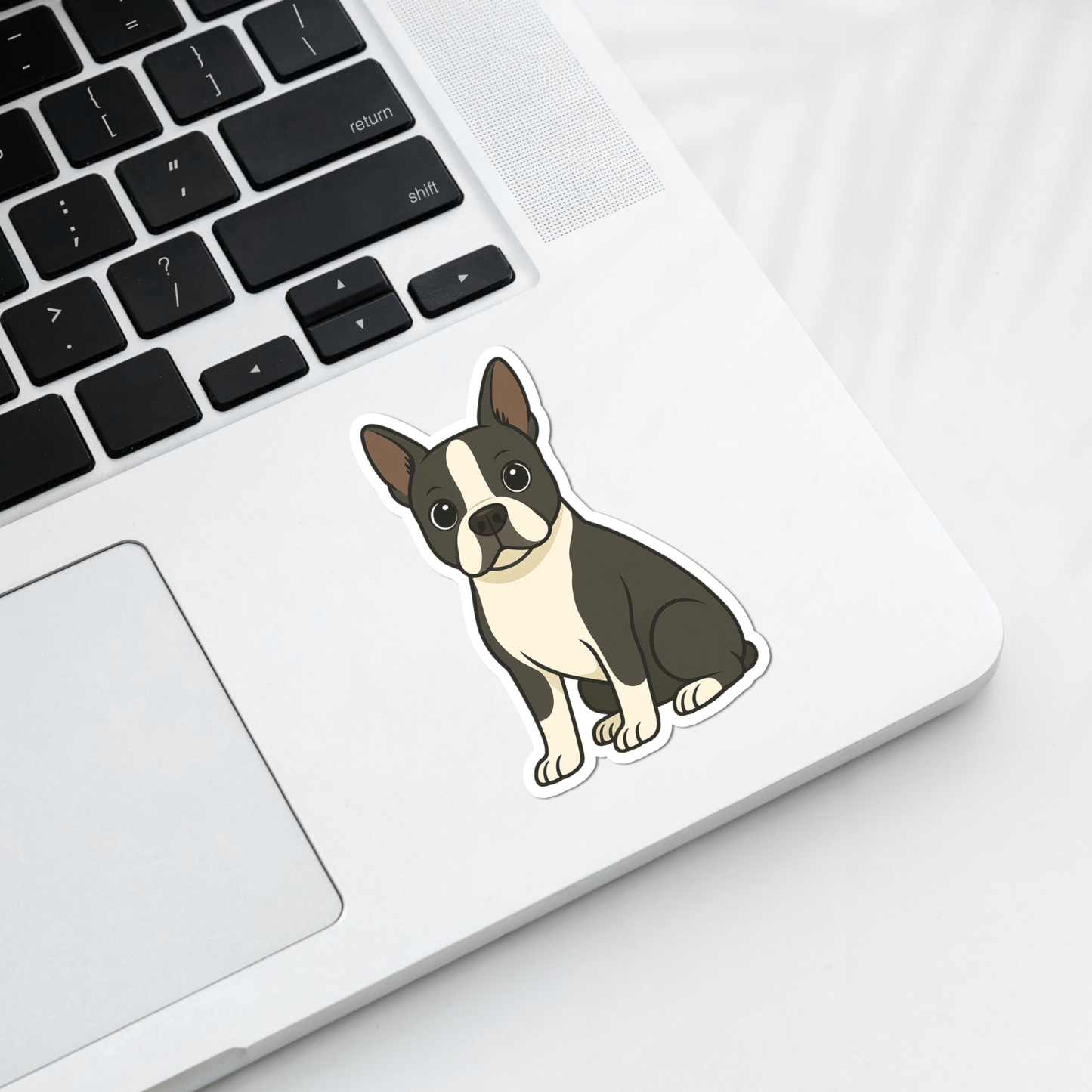 Custom Boston Terrier Dog Sticker - Black and White | Personalized with Name