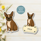 Aimant personnalisé Boston Terrier – Bringé et blanc | Personnalisable avec le nom de l'animal
