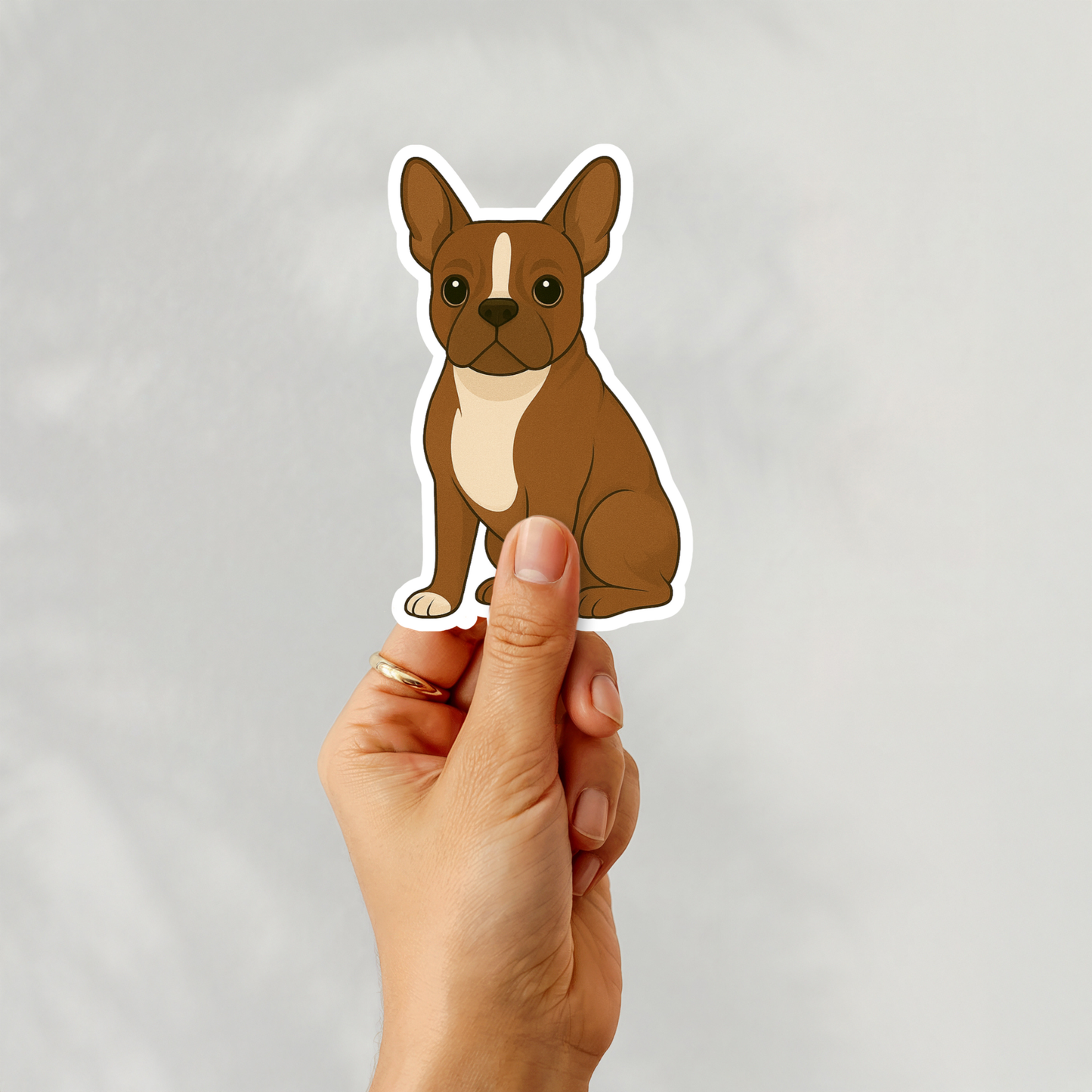 Custom Boston Terrier Dog Sticker - Red and White | Personalized with Name