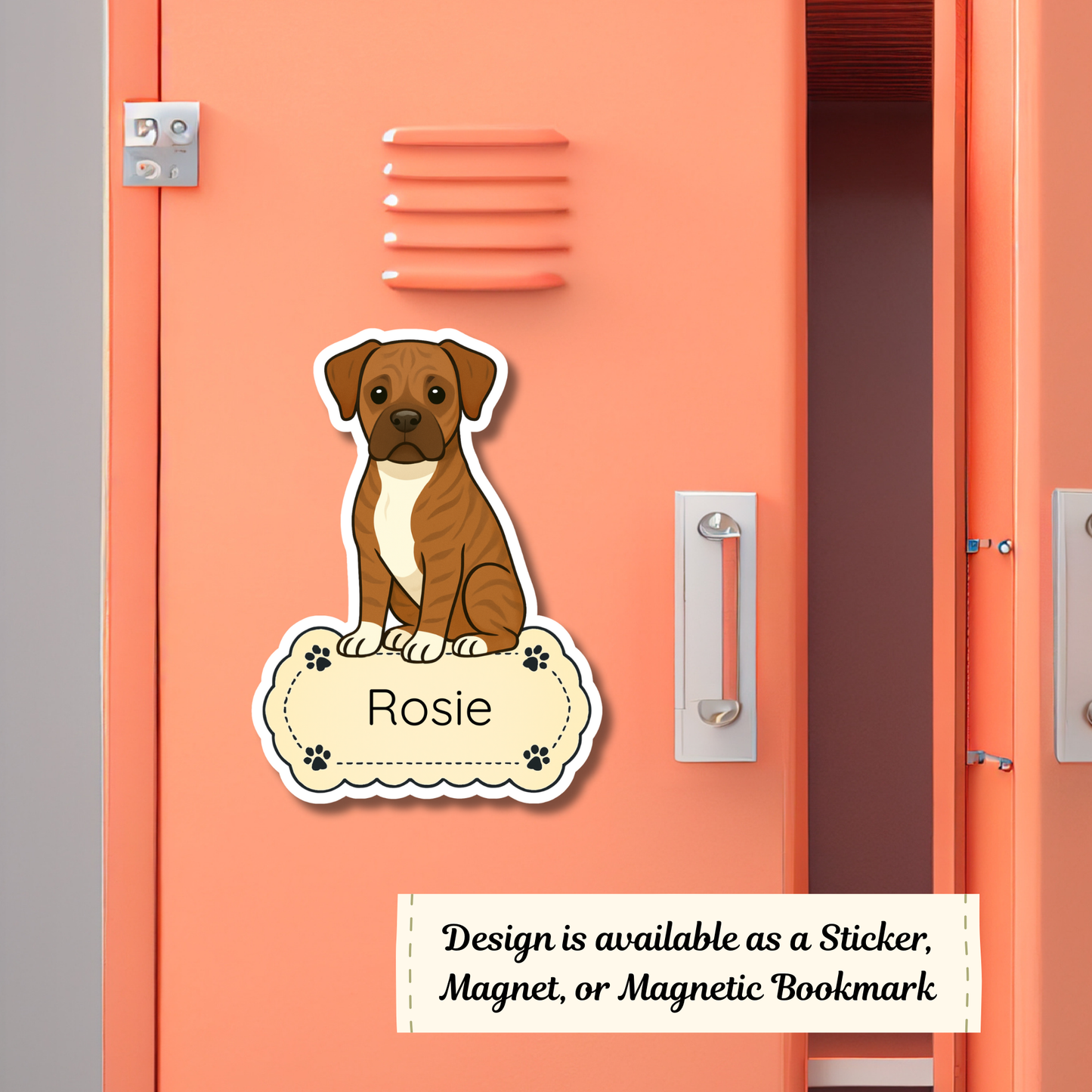 Custom Boxer Dog Magnet / Bookmark - Brindle