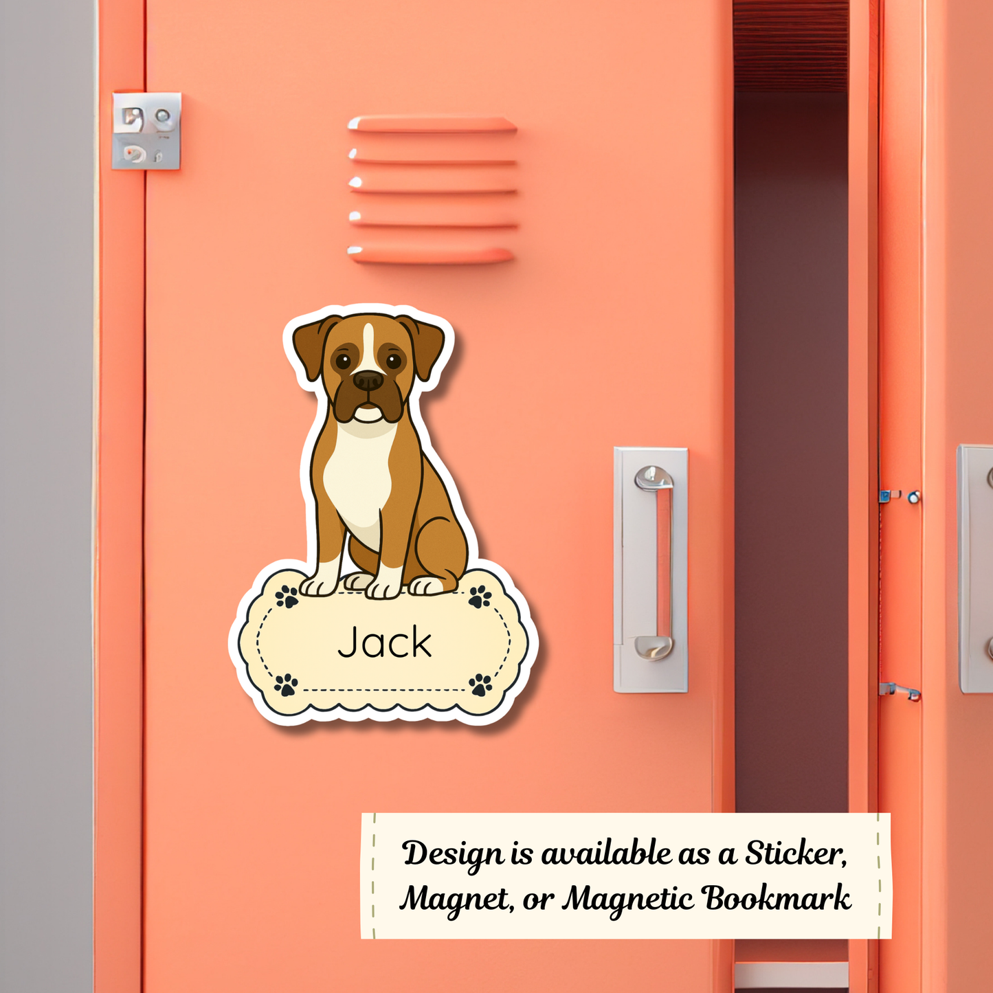 Custom Boxer Dog Magnet / Bookmark - Fawn