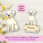 Custom Boxer Dog Magnet / Bookmark - White