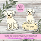 Personalized Boxer Dog Sticker - White