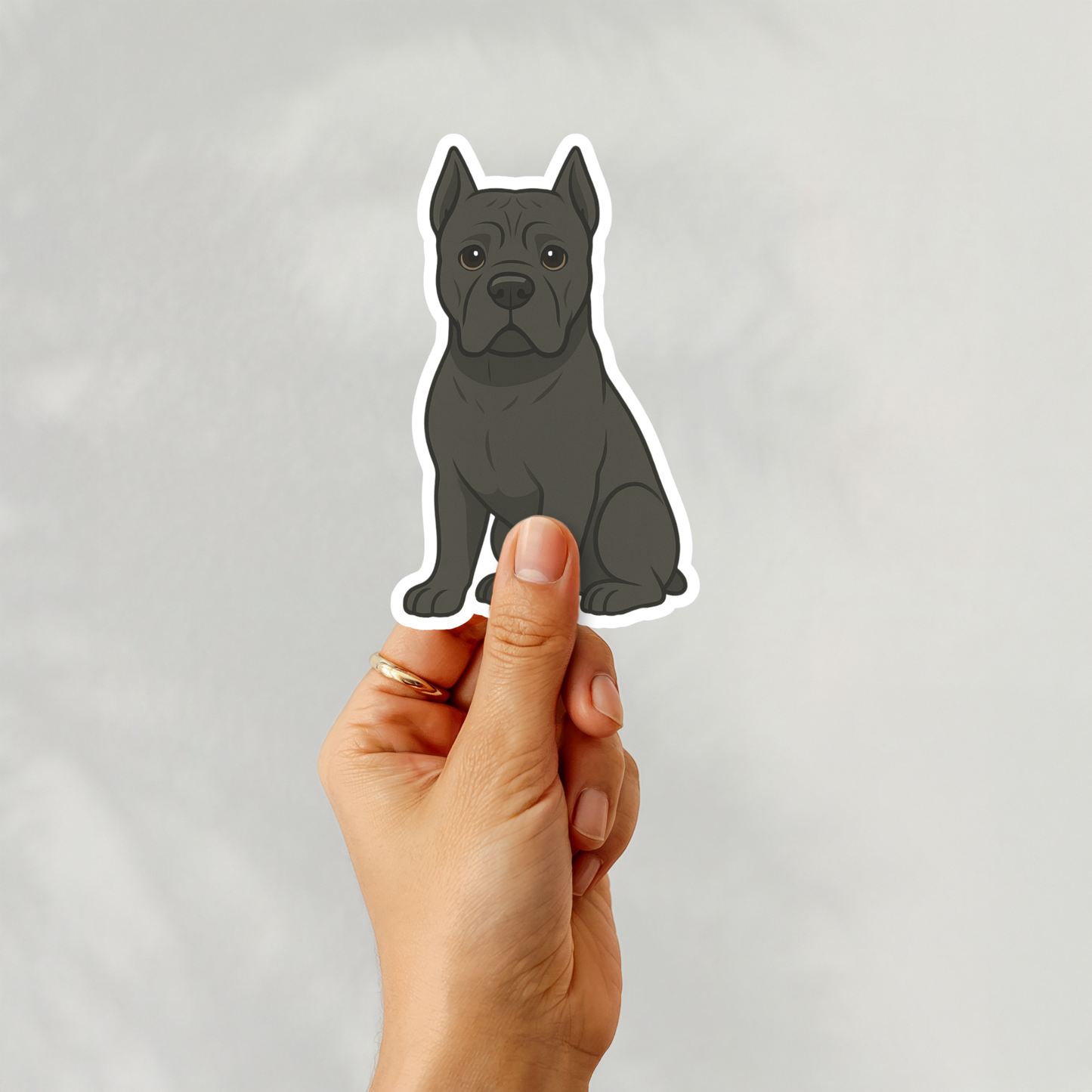 Custom Cane Corso Dog Sticker - Black | Personalized with Name