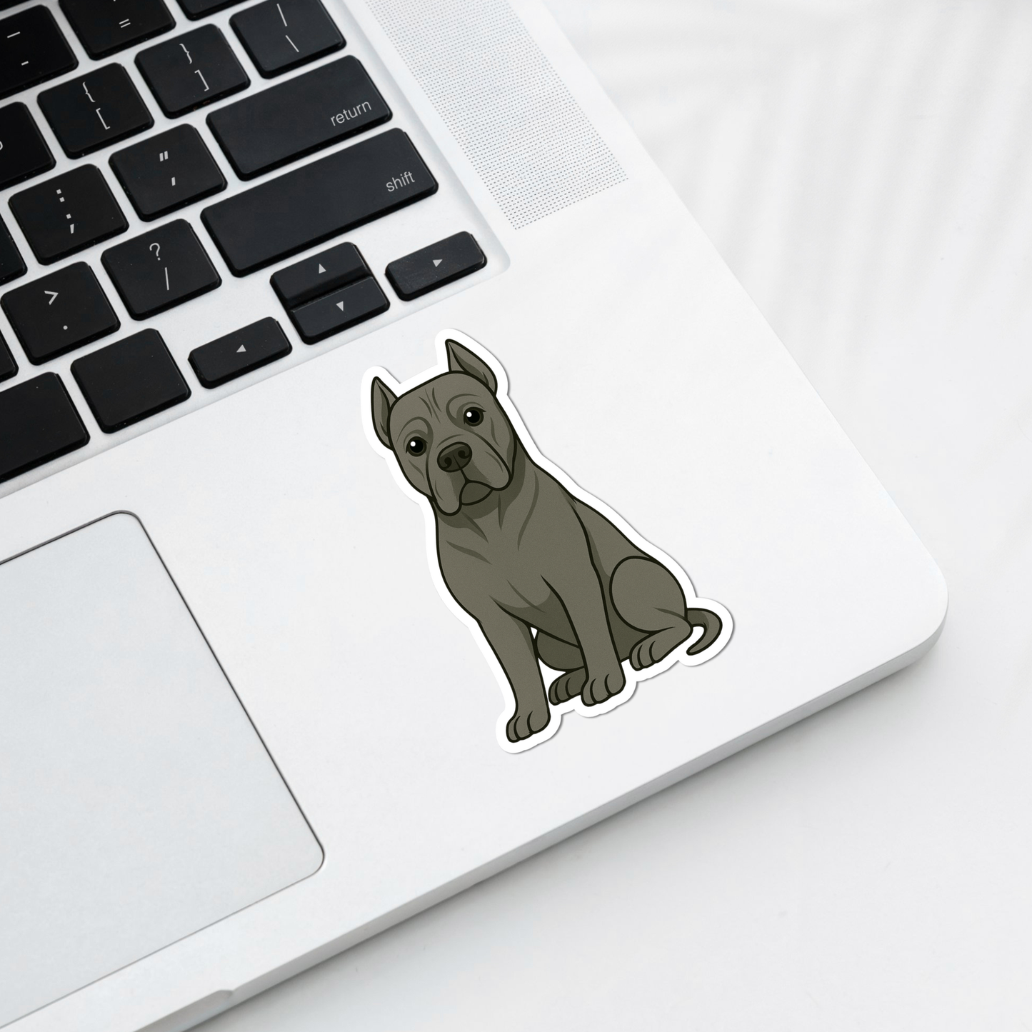 Custom Cane Corso Dog Sticker - Gray | Personalized with Name