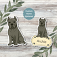 Custom Cane Corso Dog Sticker - Gray | Personalized with Name