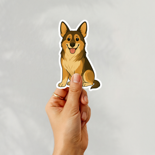 Custom Cardigan Welsh Corgi Dog Sticker - Sable and White | Personalized with Name