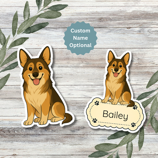 Custom Cardigan Welsh Corgi Dog Sticker - Sable and White | Personalized with Name