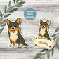 Custom Cardigan Welsh Corgi Dog Sticker - Tri-colored | Personalized with Name