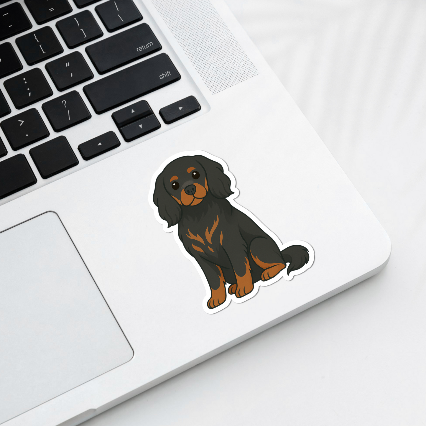 Aimant personnalisé pour chien Cavalier King Charles - Noir et feu | Personnalisé avec le nom de l'animal | Joli cadeau décoratif pour réfrigérateur