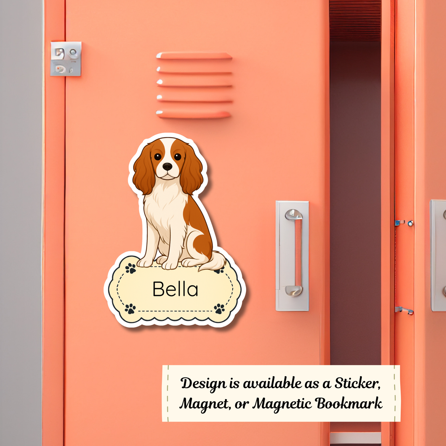 Custom Cavalier King Charles Dog Magnet / Bookmark -  Blenheim