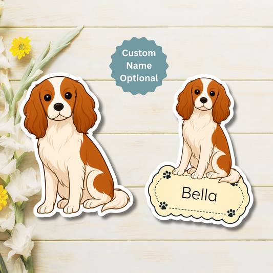 Aimant personnalisé pour chien Cavalier King Charles - Blenheim | Personnalisé avec le nom de l'animal | Joli cadeau décoratif pour réfrigérateur