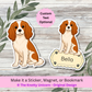 Personalized Cavalier King Charles Dog Sticker - Blenheim