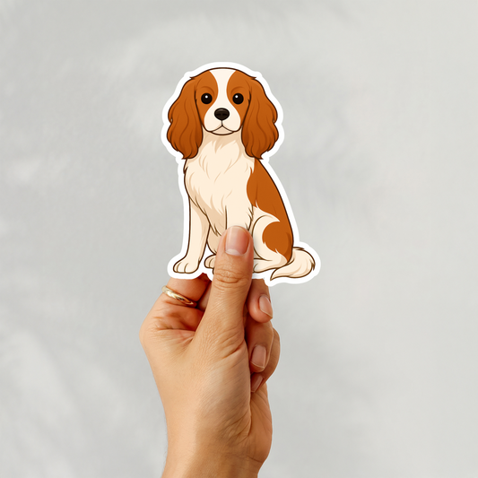 Custom Cavalier King Charles Dog Sticker - Blenheim | Personalized with Name