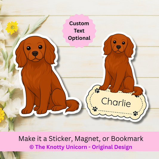 Custom Cavalier King Charles Dog Magnet / Bookmark - Ruby