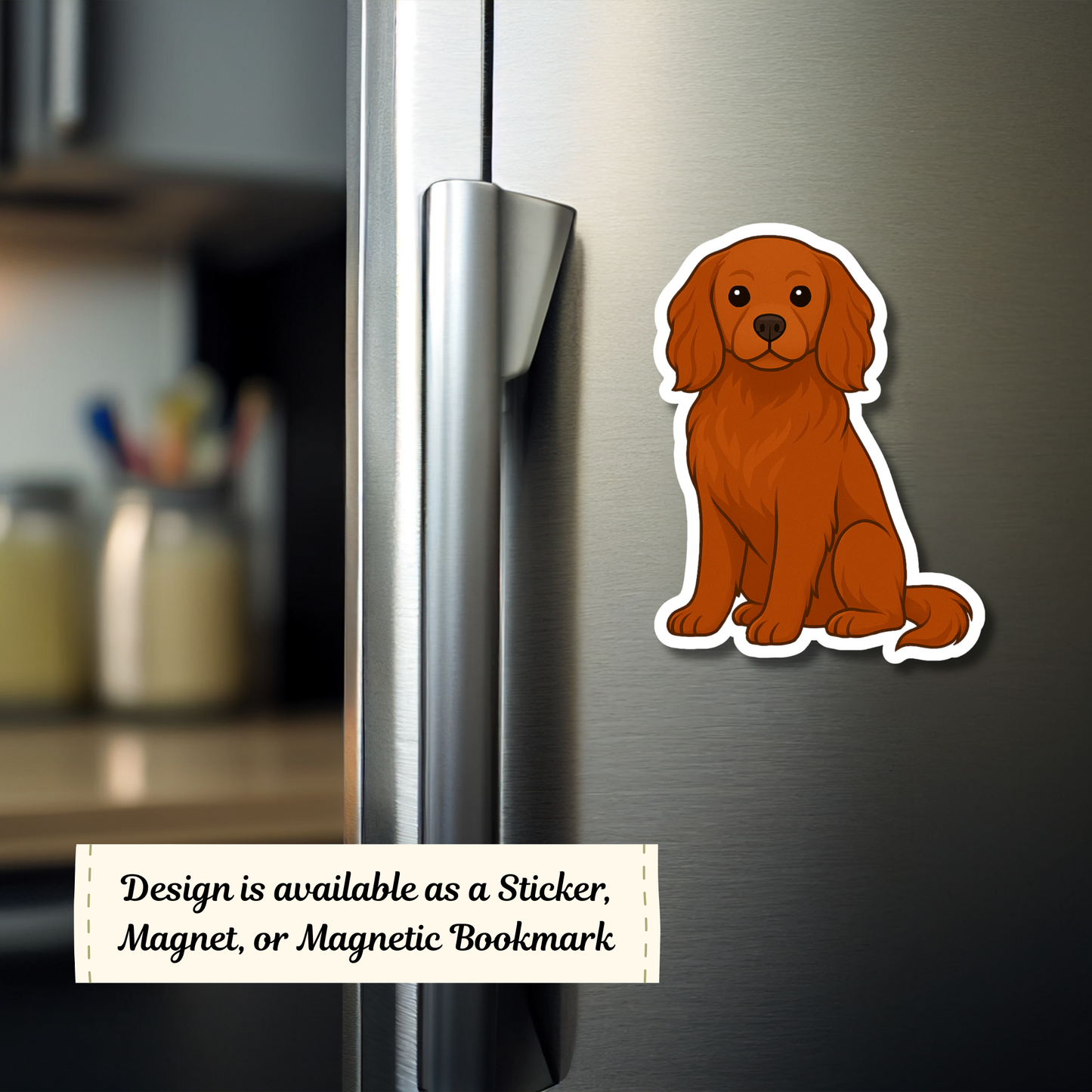 Custom Cavalier King Charles Dog Magnet / Bookmark - Ruby