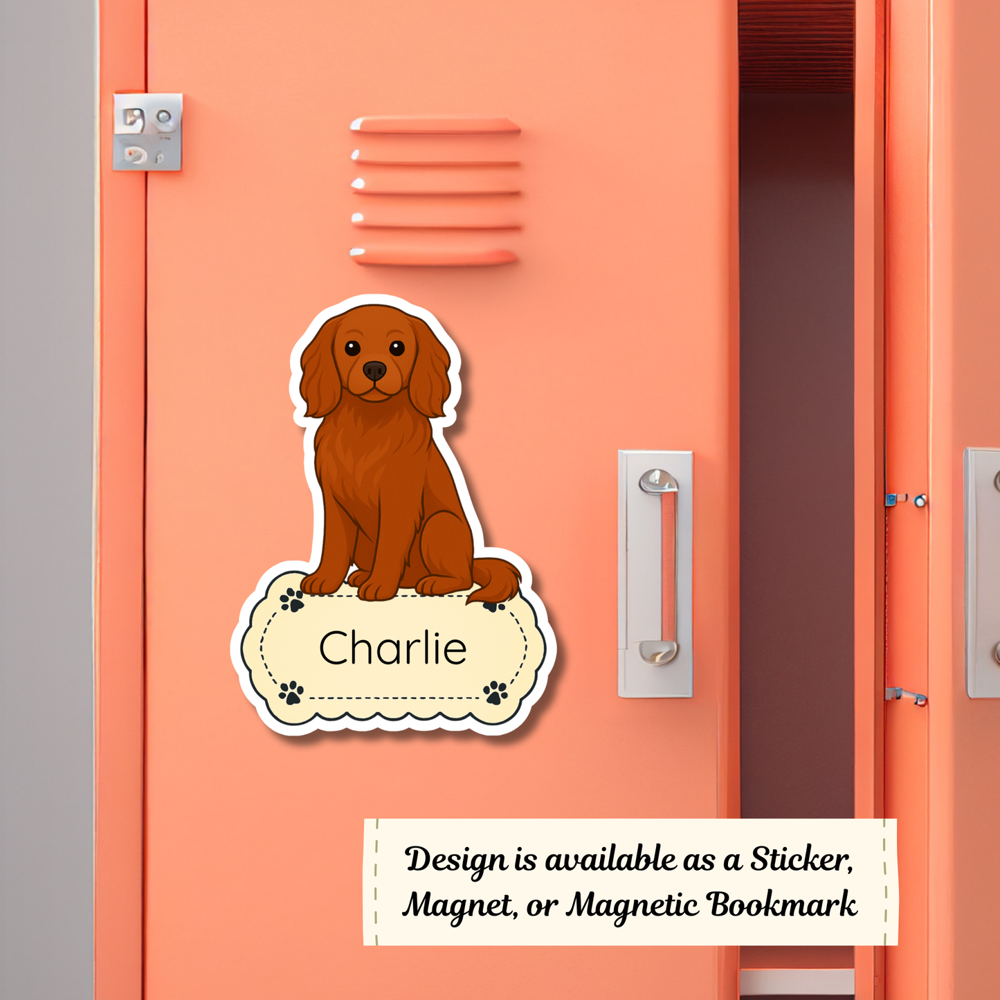 Custom Cavalier King Charles Dog Magnet / Bookmark - Ruby