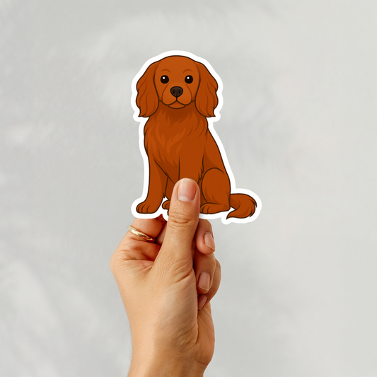 Aimant personnalisé pour chien Cavalier King Charles – Rubis | Personnalisé avec le nom de l'animal
