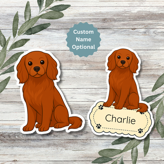 Custom Cavalier King Charles Dog Sticker - Ruby | Personalized with Name