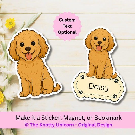 Custom Cavapoo Dog Magnet / Bookmark - Apricot