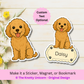 Custom Cavapoo Dog Magnet / Bookmark - Apricot