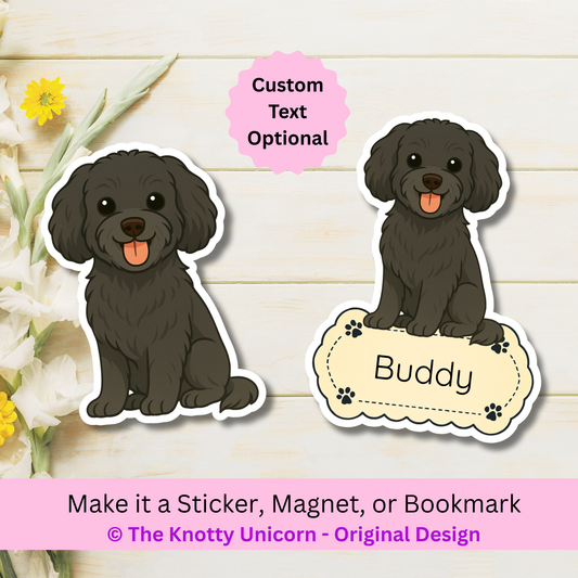Custom Cavapoo Dog Magnet / Bookmark - Black