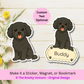 Custom Cavapoo Dog Magnet / Bookmark - Black