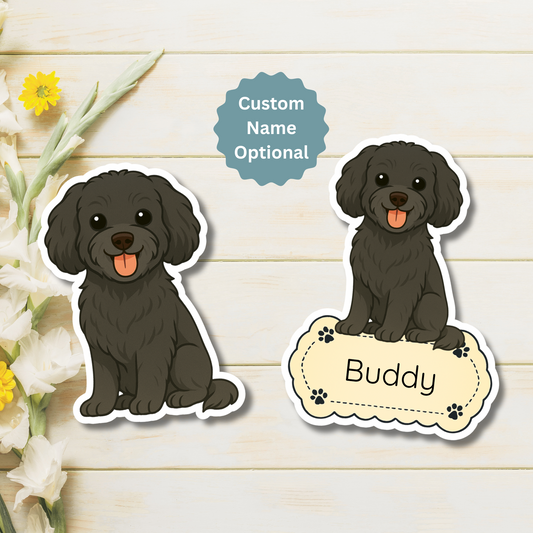 Custom Cavapoo Dog Magnet - Black | Personalized with Pet Name