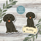 Custom Cavapoo Dog Sticker - Black | Personalized with Name