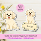 Custom Cavapoo Dog Magnet / Bookmark - Cream