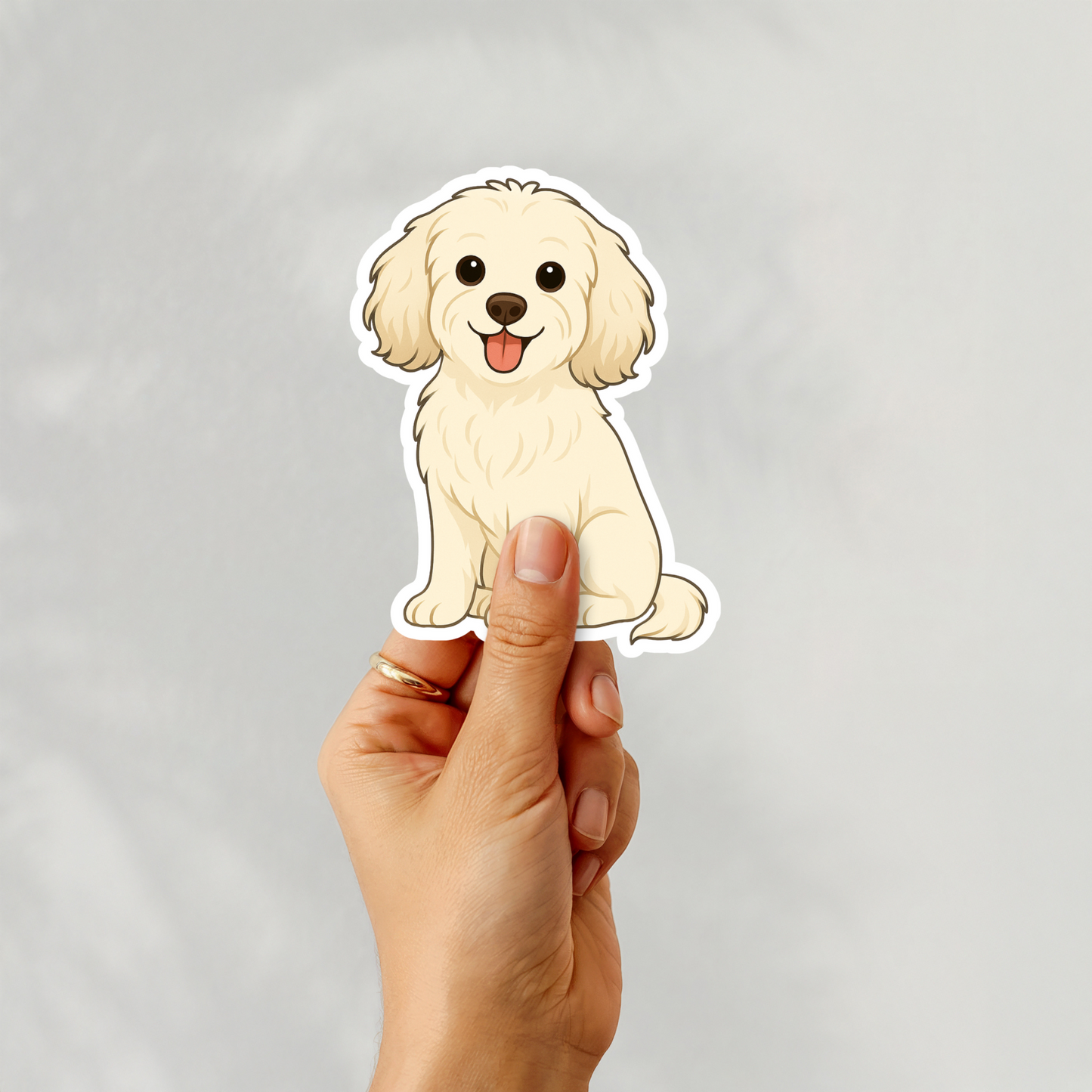 Custom Cavapoo Dog Magnet - Cream | Personalized with Pet Name
