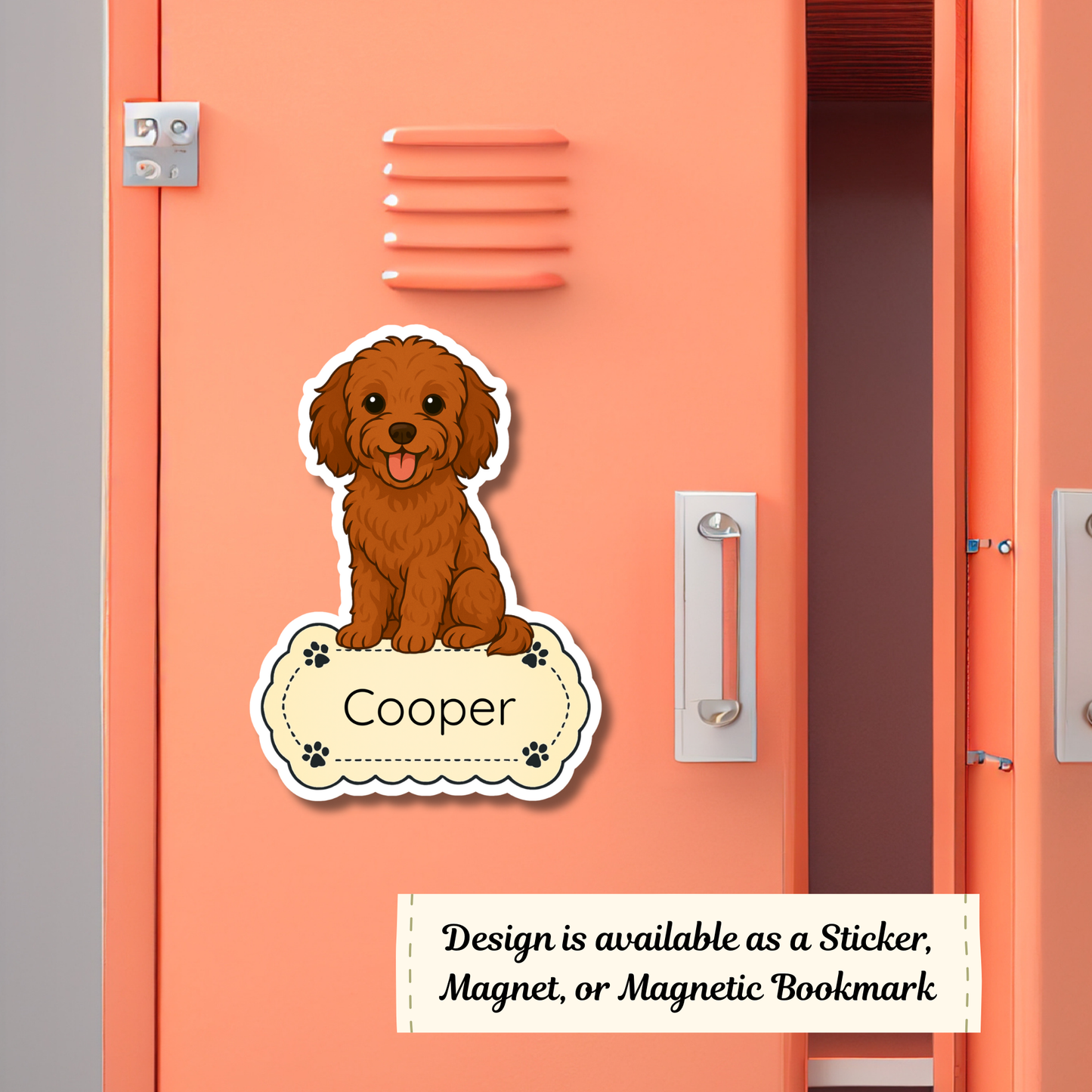 Custom Cavapoo Dog Magnet / Bookmark - Red
