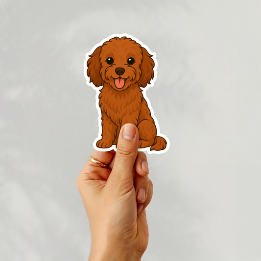 Custom Cavapoo Dog Magnet - Red | Personalized with Pet Name