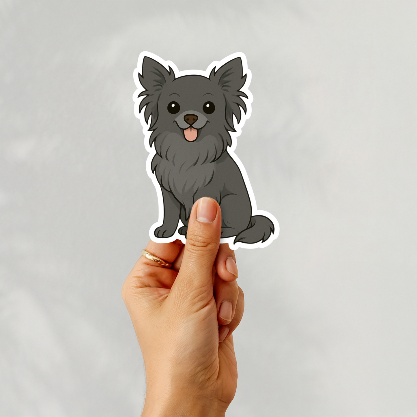 Custom Chihuahua Dog Magnet - Long Haired Black | Personalized with Pet Name