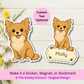 Custom Long Haired Chihuahua Dog Magnet / Bookmark - Fawn